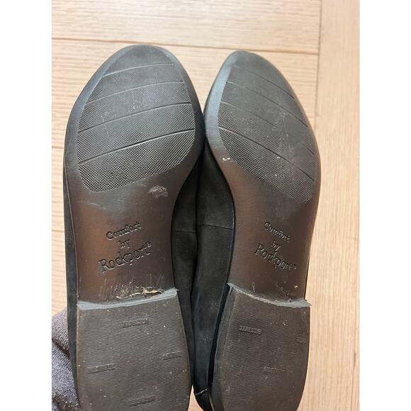 Comfort by Rockport black suede leather slip on‎ flats w/ embroidered toe. Sz 8 - Picture 7 of 7